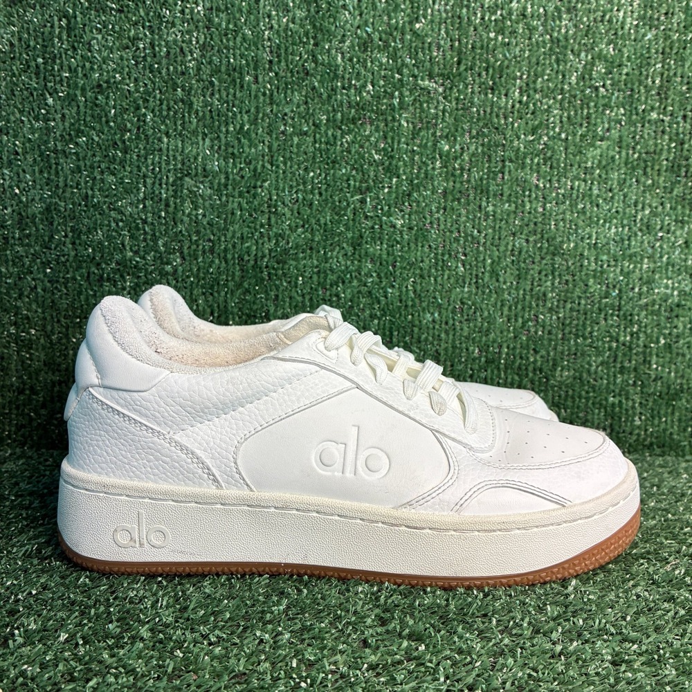 Alo Yoga Recovery Mode Vegan Leather Platform Athleisure Sneakers White Womens 8